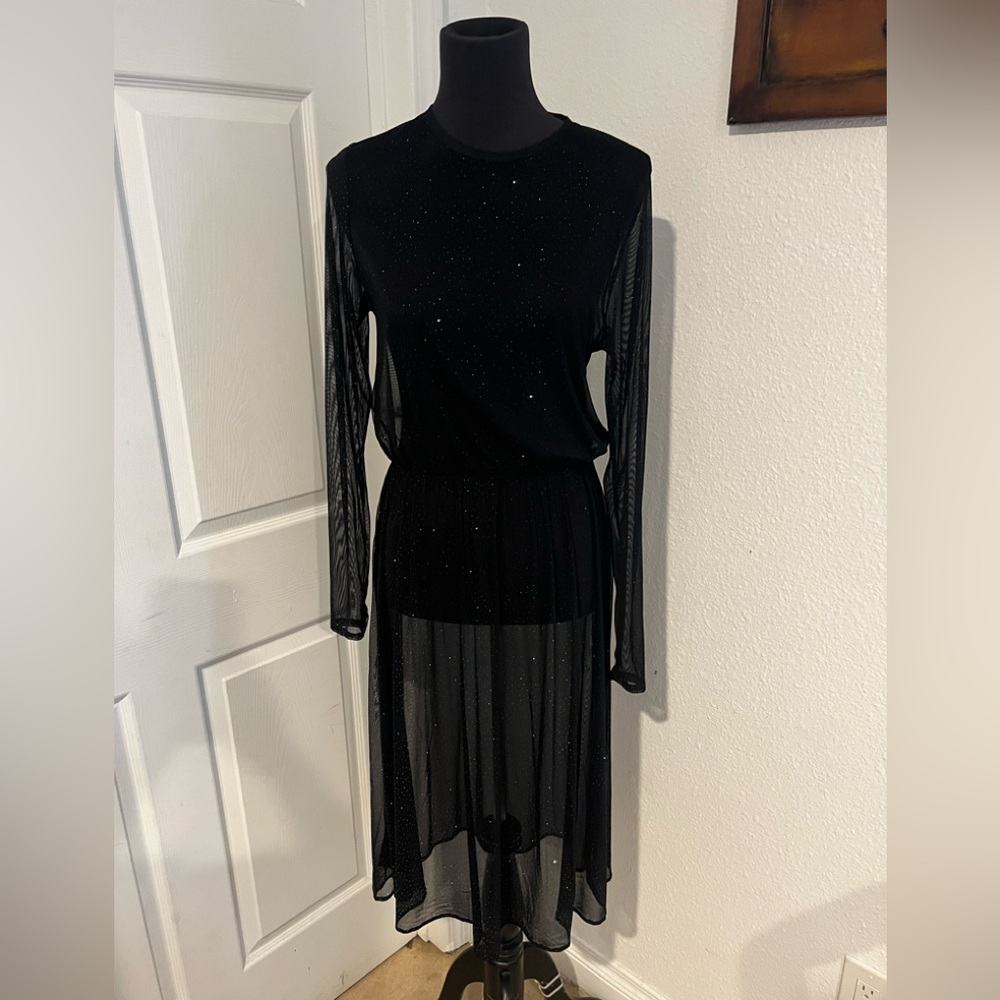 Black Sheath Long Sleeve Cocktail Dress